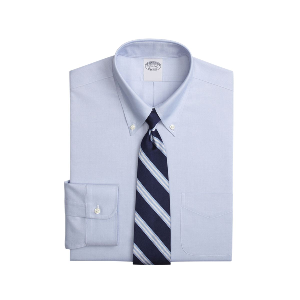 BROOKS BROTHERS - Camisa Pinpoint Slim Non-Iron Hombre Azul