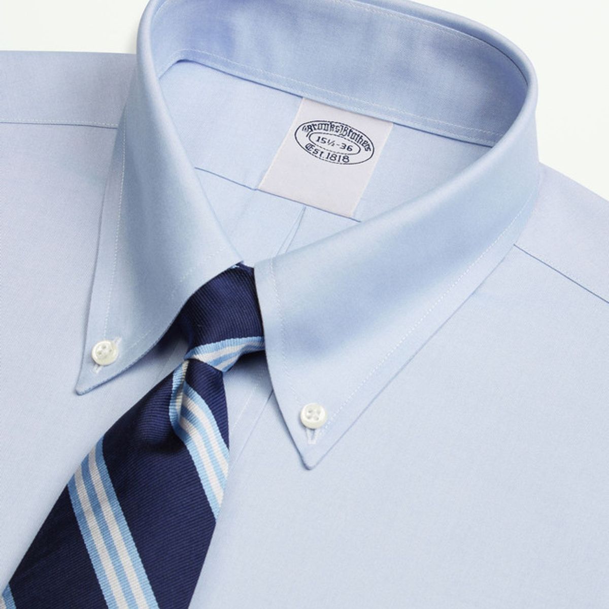 BROOKS BROTHERS - Camisa Pinpoint Slim Non-Iron Hombre Azul