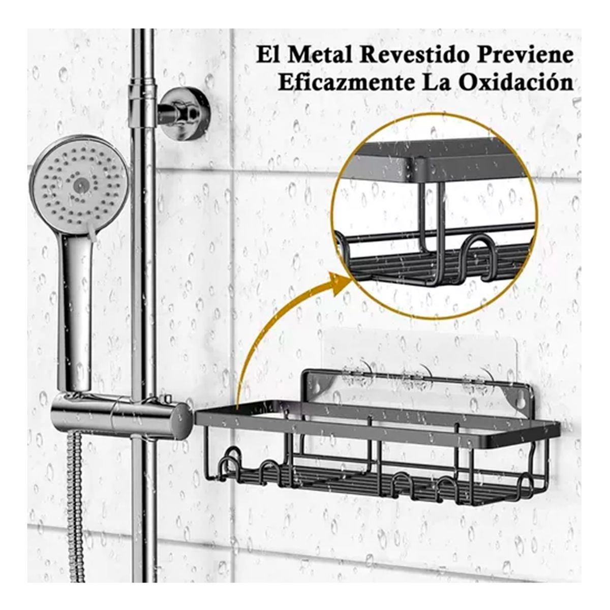 GENERICO - Set 4 Organizador De Ducha Repisa Baño Adhesivo Inoxidable