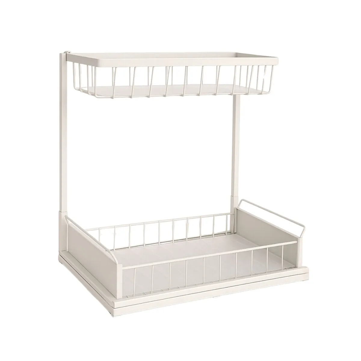 BAZUCA - Organizador Estante Uso Bajo Lavaplatos 2 Niveles Cocina Baño Blanco