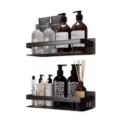 GENERICO - Set 2 Organizador De Ducha Repisa Baño Negro