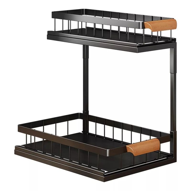 BAZUCA - Organizador Lavaplatos 2 Niveles Cocina Estante Uso Baño Color Negro