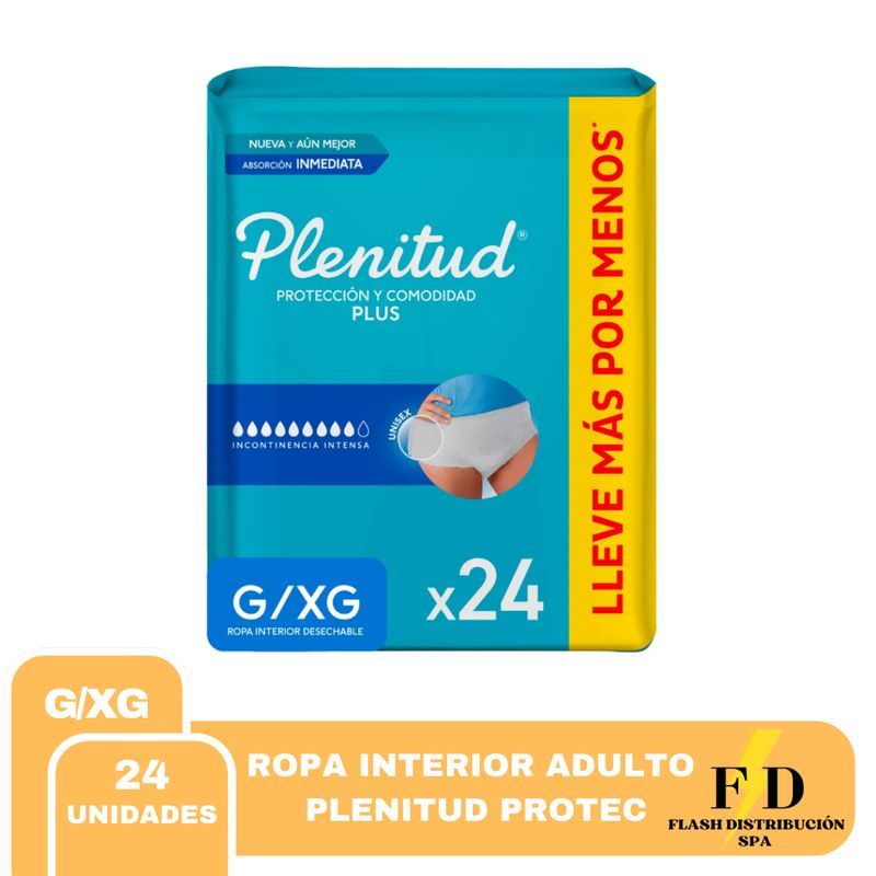 PLENITUD - ROPA INTERIOR ADULTO PLENITUD PROTECT G/XG 1PQTS X 24
