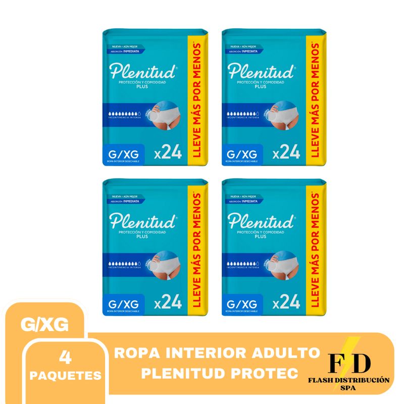 PLENITUD - ROPA INTERIOR ADULTO PLENITUD PROTECT G/XG 4PQTS X 24