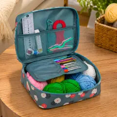 GENERICO - Set Estuche Crochet Silicona Tejidos Palillos Para Tejer