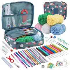 GENERICO - Set Estuche Crochet Silicona Tejidos Palillos Para Tejer