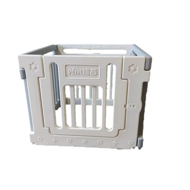 GENERICO - Corral Para Bebe Con 4 Paredes Y Puerta Gris