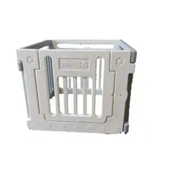 GENERICO - Corral Para Bebe Con 4 Paredes Y Puerta Grey