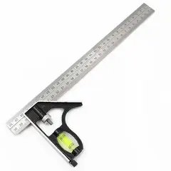 MERCADO CBF - Escuadra De Medir Combinada 300 Mm, Regla Medición