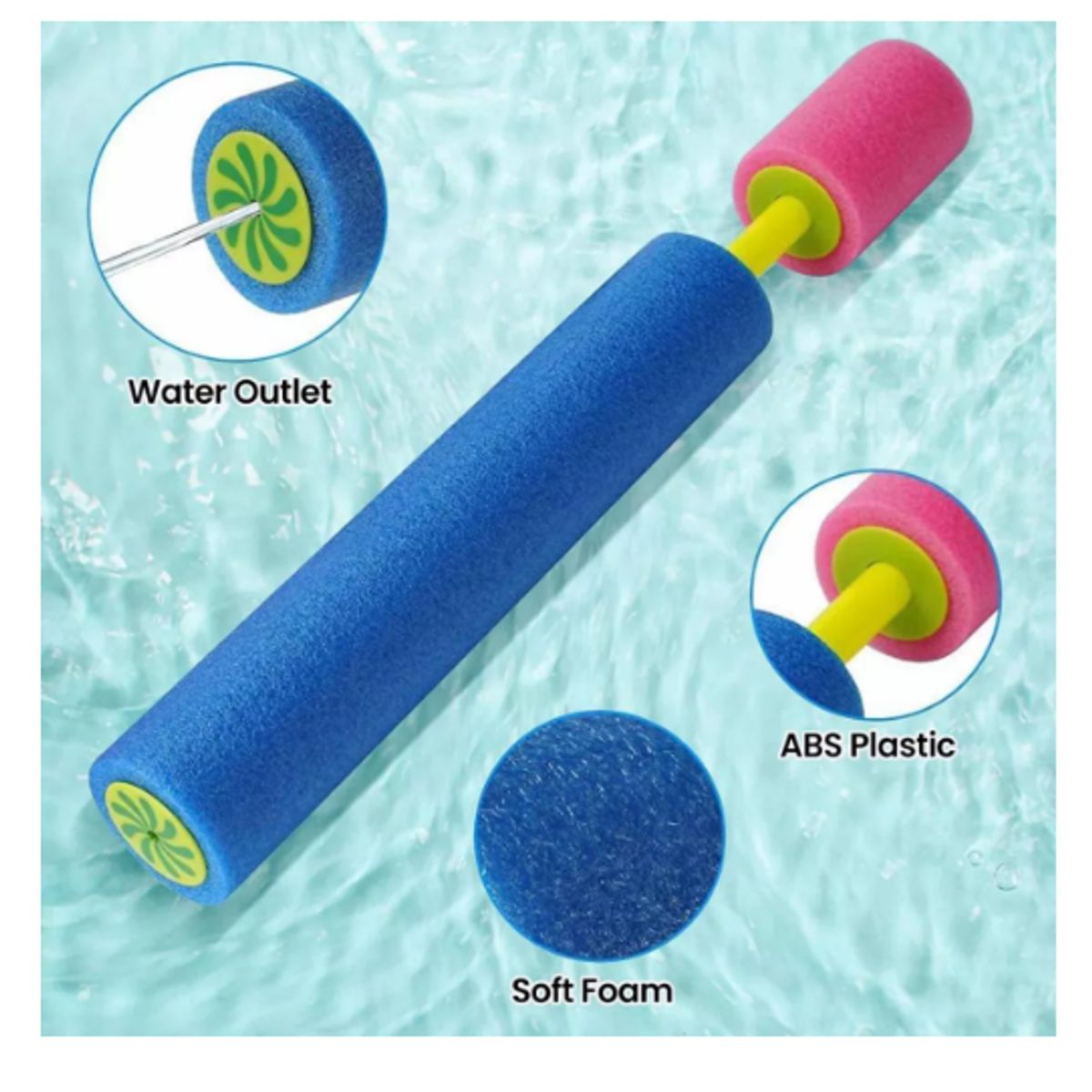 GENERICO - Pack X6 Pistola Lanza Agua Espuma Verano Piscina 30 Cm