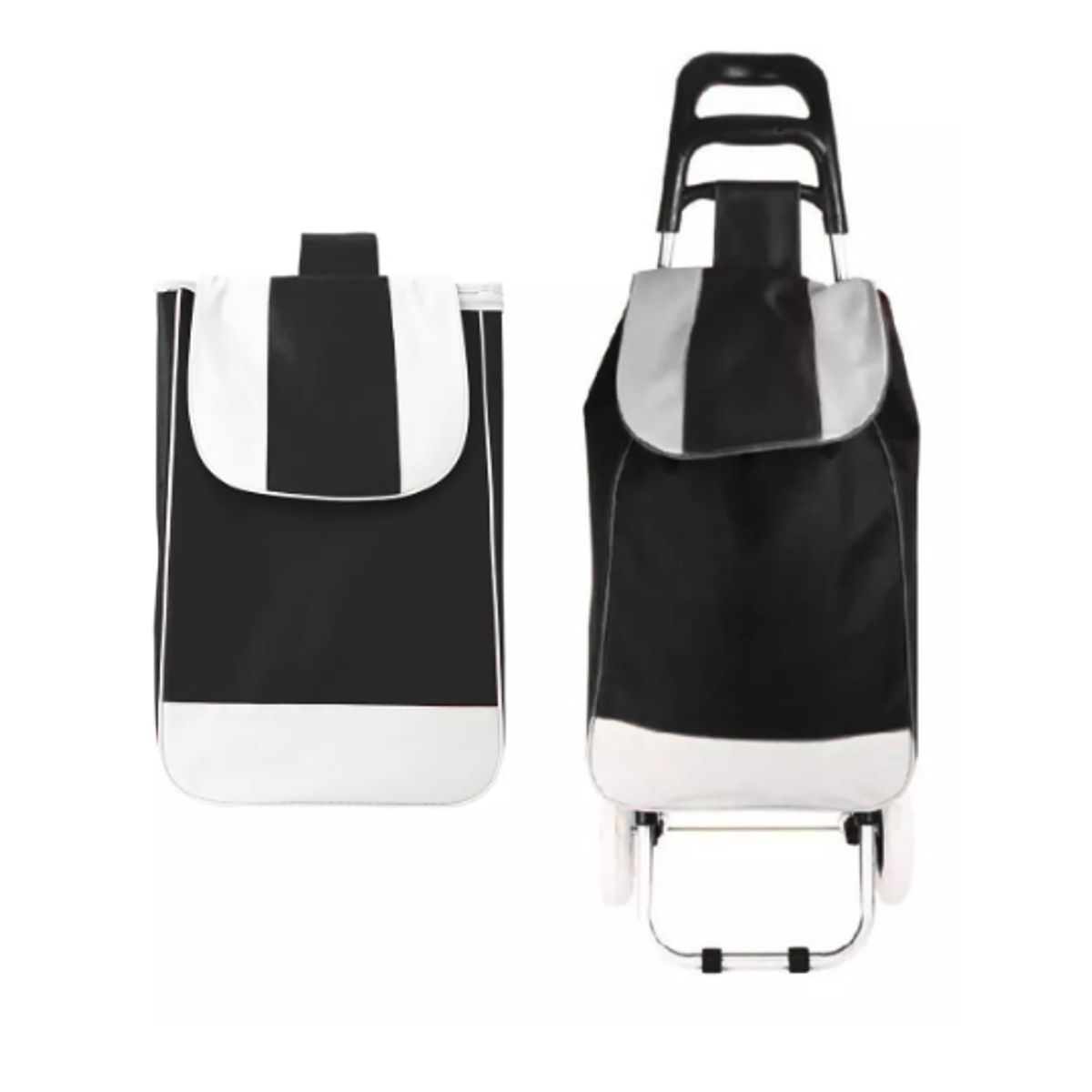 GENERICO - Carrito De Compras Negro Plegable De Tela 30kg Carrito De Feria