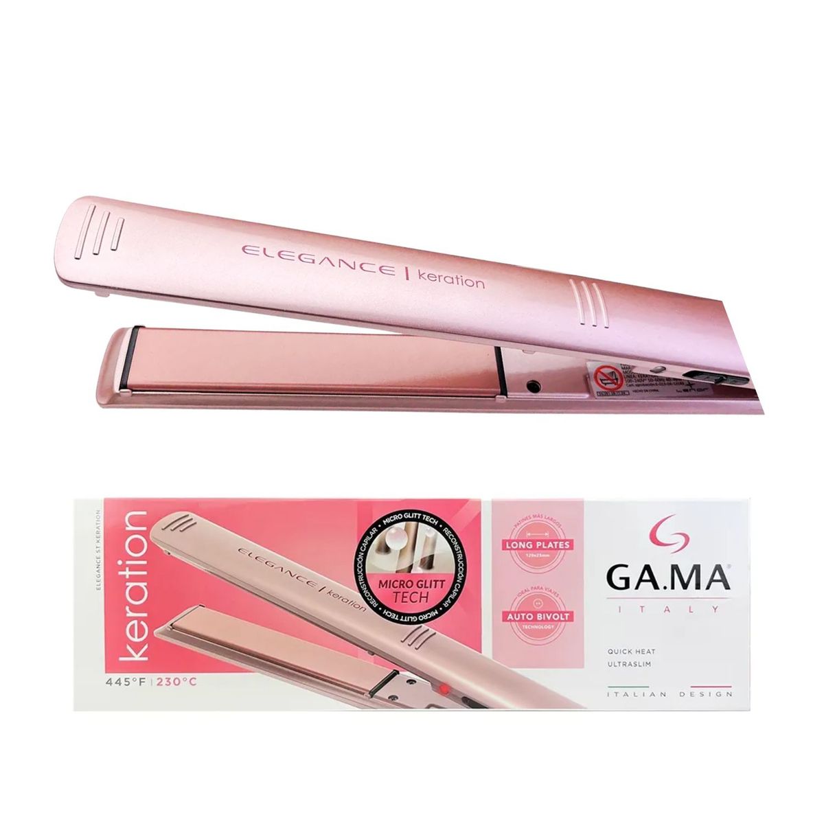 GAMA - Plancha Alisadora Elegance Keration Gama Ultra Slim Protector Keratina