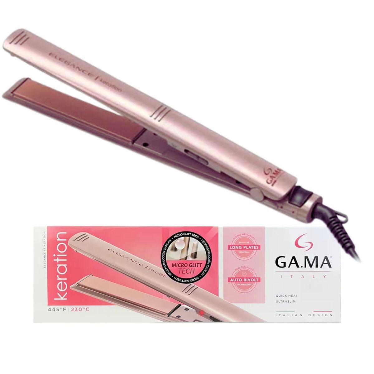 GAMA - Plancha Alisadora Elegance Keration Gama Ultra Slim Protector Keratina