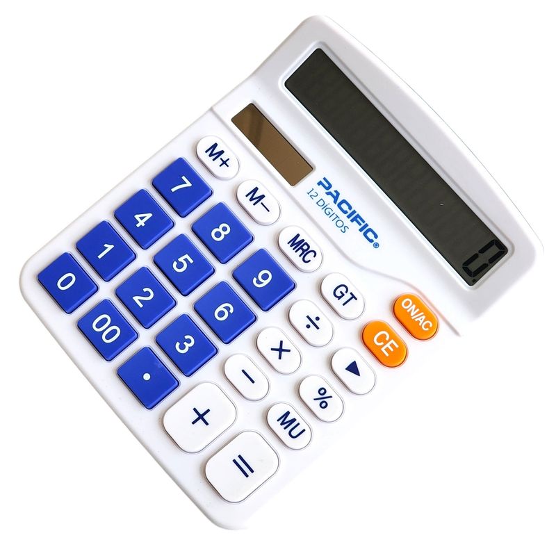 PACIFIC COLOR - Calculadora Electrónica Pacific 12 dig PAC01122BL Azul