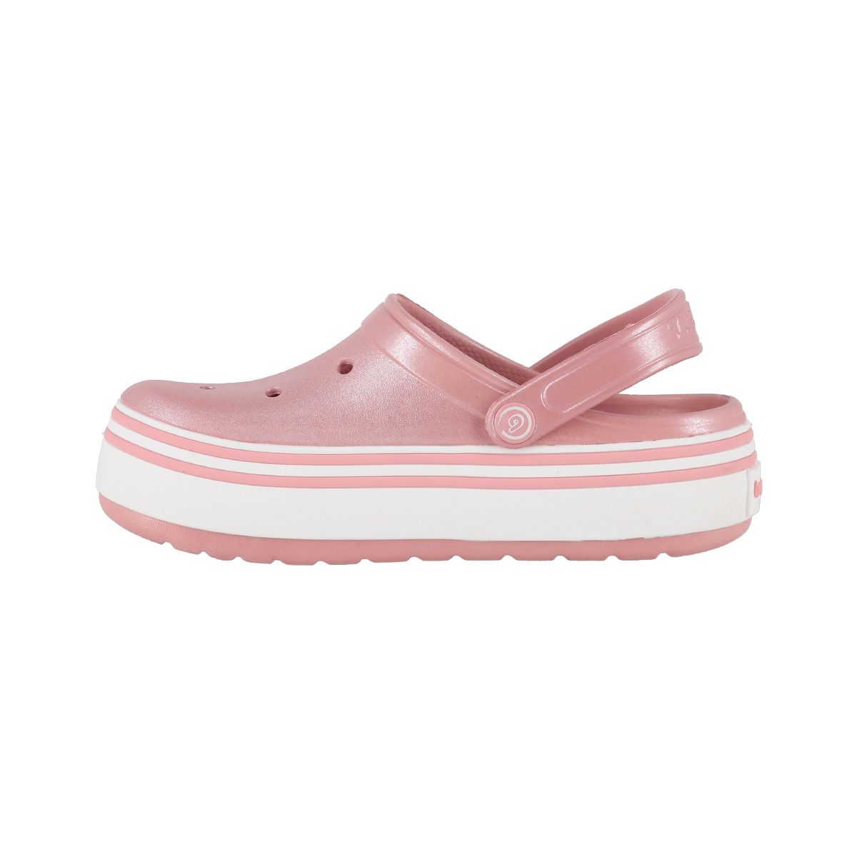 BAMERS - Zuecos Plataforma Mujer Bamers Rosa Metalico Airline