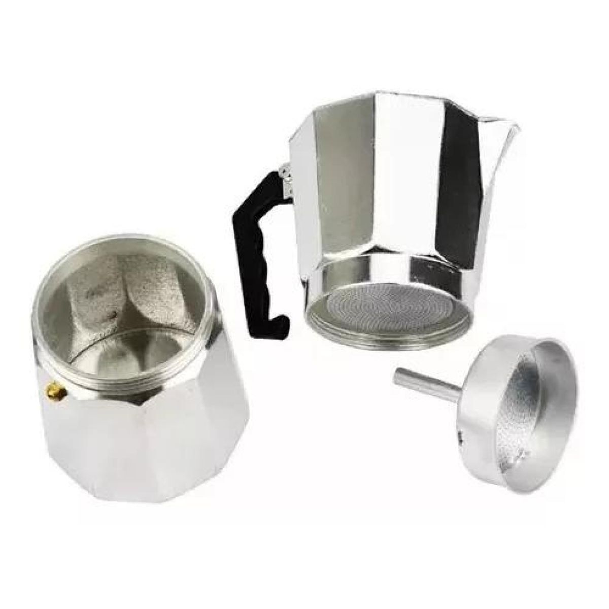 GENERICO - Cafetera italiana de 6 tazas de aluminio café desayuno plata