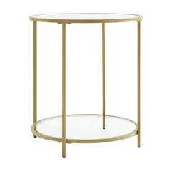 PANDALINO - Mesa Regina Auxiliar Dorada - Diseño Minimalista para Espacios Chic