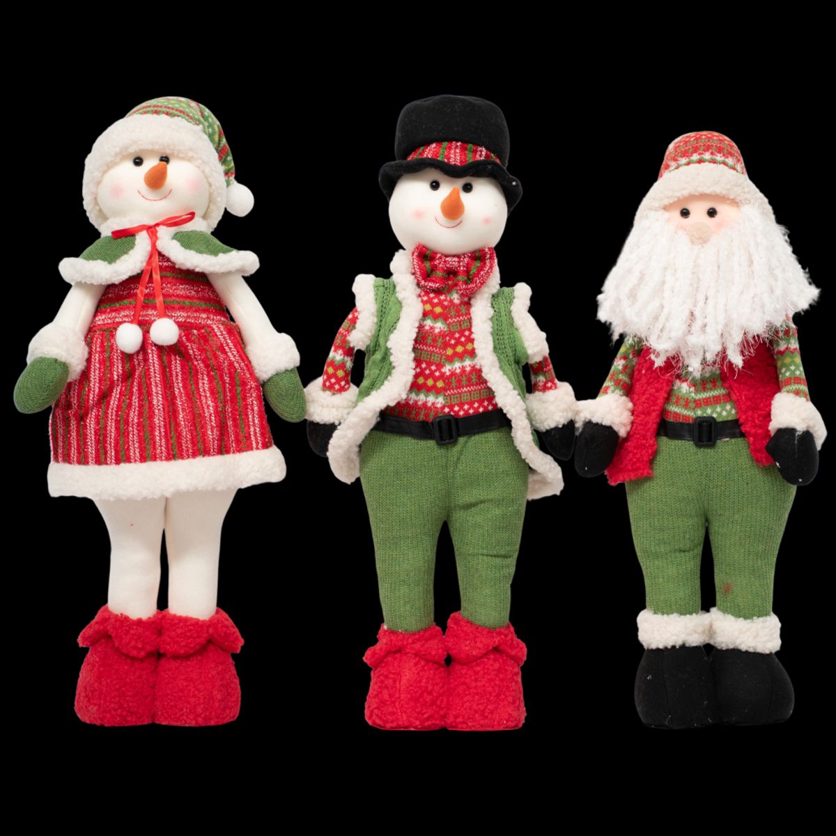 WAKESHOME - Adorno Muñeco de Navidad 3 Monos Patas Largas