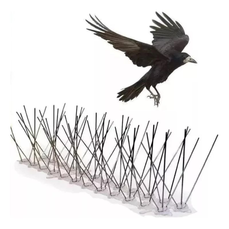 IMPORTCLICK - Pack 10 Puás Ahuyentador Aves Acero Inoxidable 30 CM - Plateado