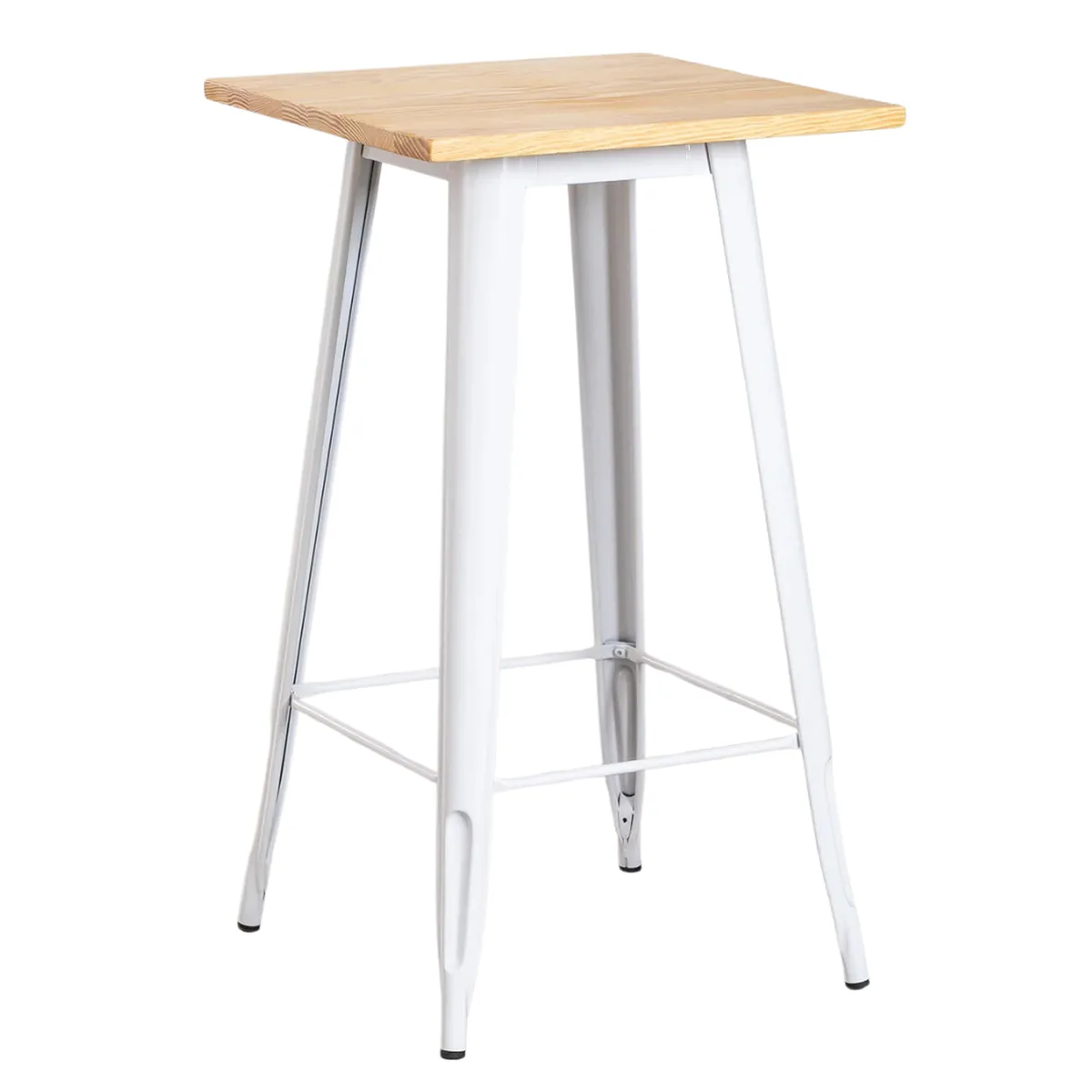 PANDALINO - Mesa Tolix Alta 60x60x105 cm - Bar & Restaurantes - Exterior - Blanco