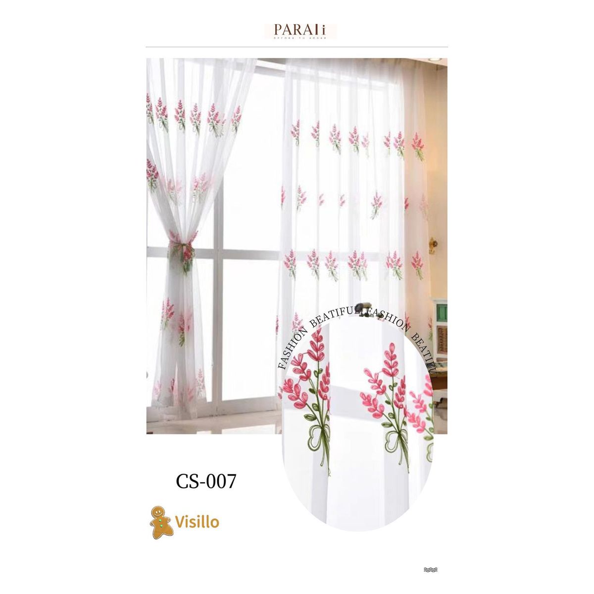 GENERICO - visillos bordados diseño 2 paños