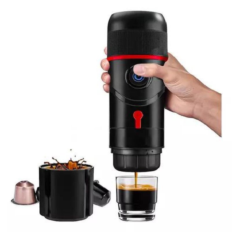 GENERICO - Cafetera portátil 3 en 1 cápsulas café molido USB auto