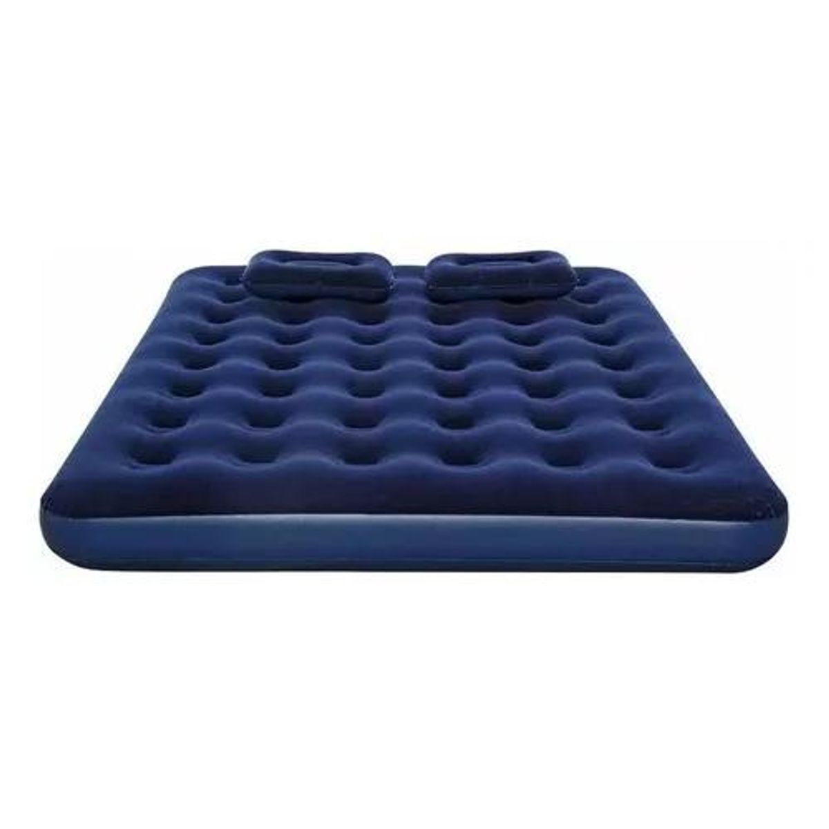 GENERICO - Colchón cama inflable de 2 plazas + 2 almohadas + inflador color azul