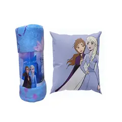 GENERICO - Pack Manta Infantil + Cojín Niña Diseño Animado Frozen
