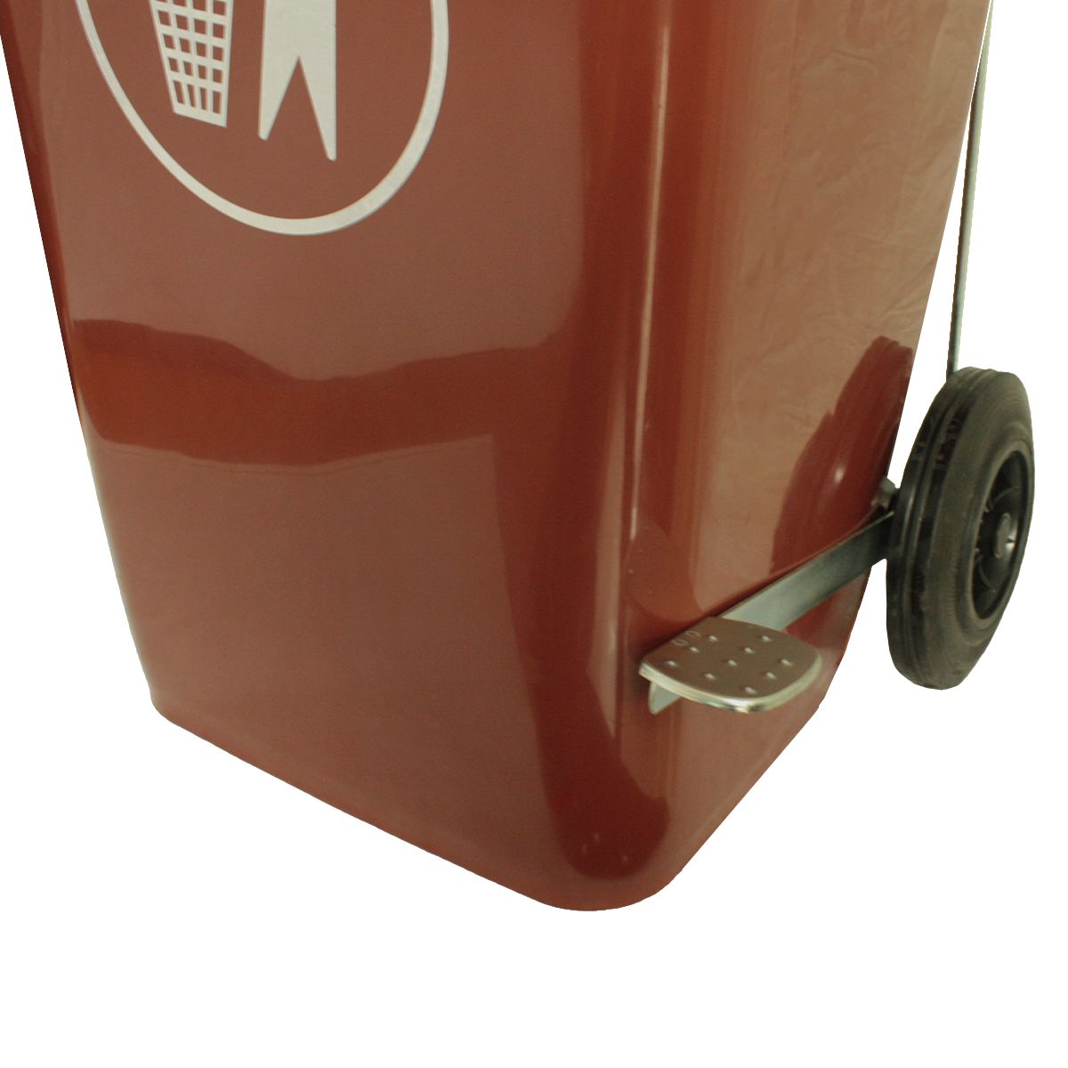 QRUBBER - Basurero Contenedor Basura 120 lts. con pedal café QRubber