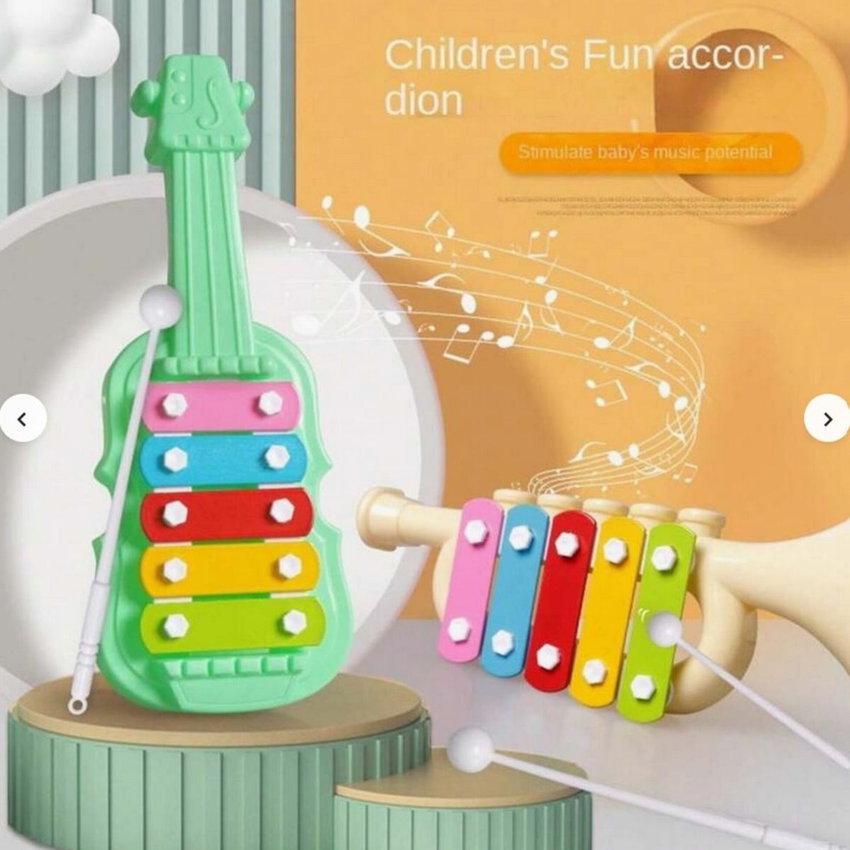 GENERICO - Set Xilofono Guitarra Y Trompeta Juguete Niños Colores