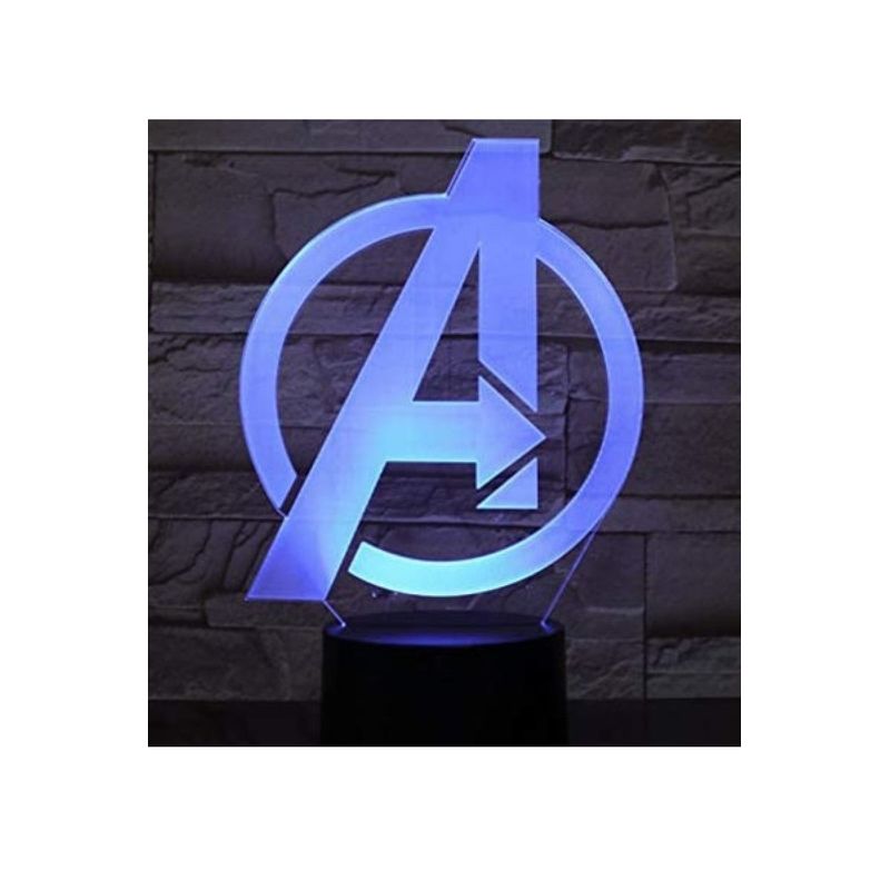 GENERICO - Lampara ilusión 3D Avengers De 7 Colores