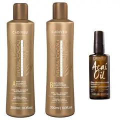 BRASIL CACAU - PACK Shampoo Acondicionador y Aceite Acaí 60ml.-