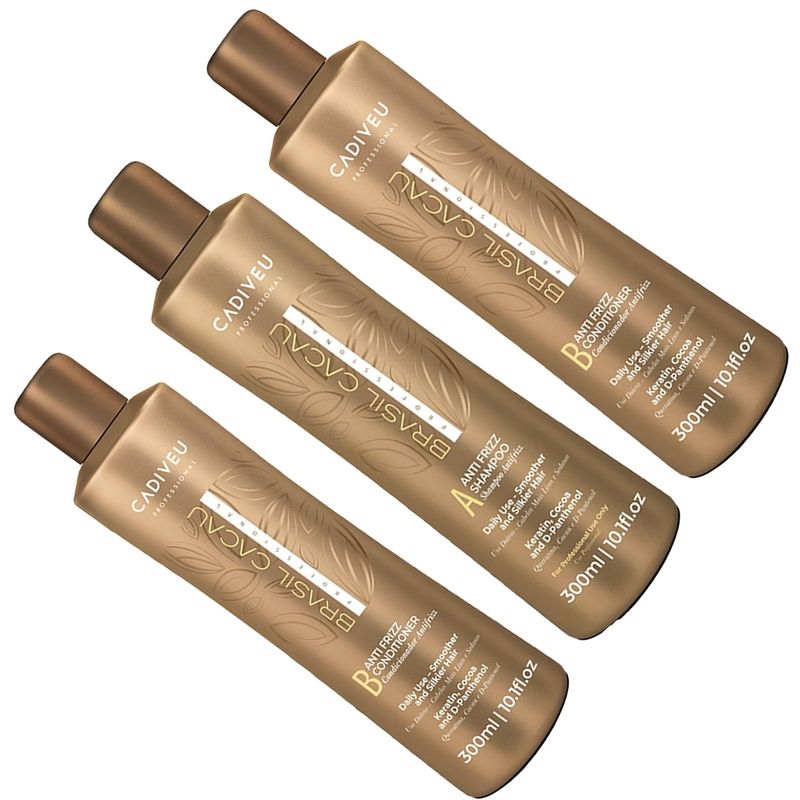 BRASIL CACAU - Brasil Cacau PACK 2 Acondicionador y 1 Shampoo Kit Anti-Frizz