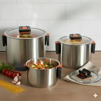 Batería 6 Piezas Asas Plegables Acero Inox Spazio Prime Marca