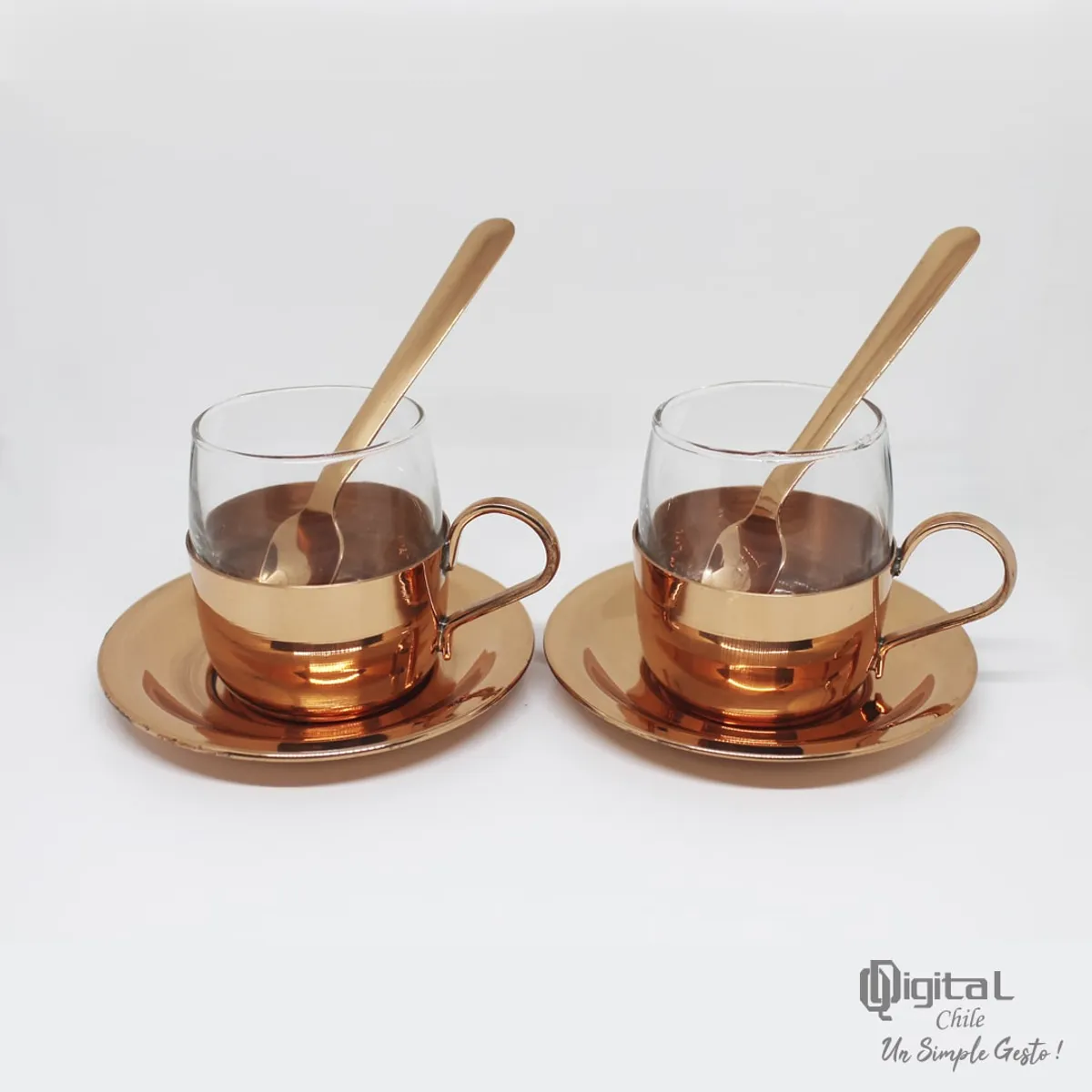 PERFECT CLASS - Set 2 Tazas Castillo Cobre Cafe