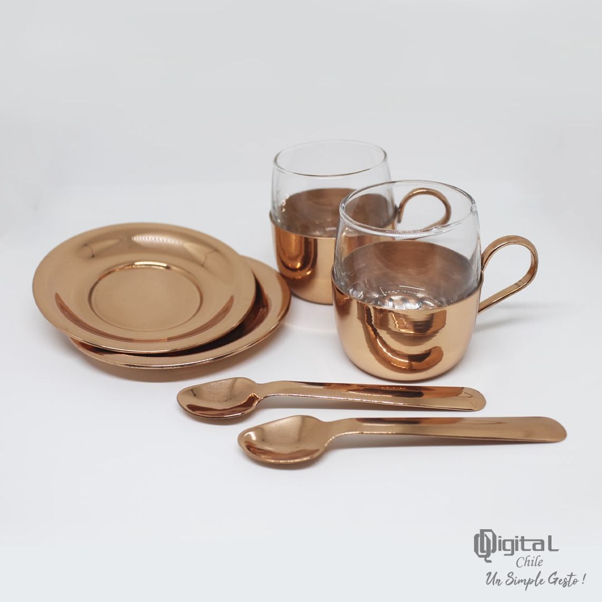 PERFECT CLASS - Set 2 Tazas Castillo Cobre Cafe
