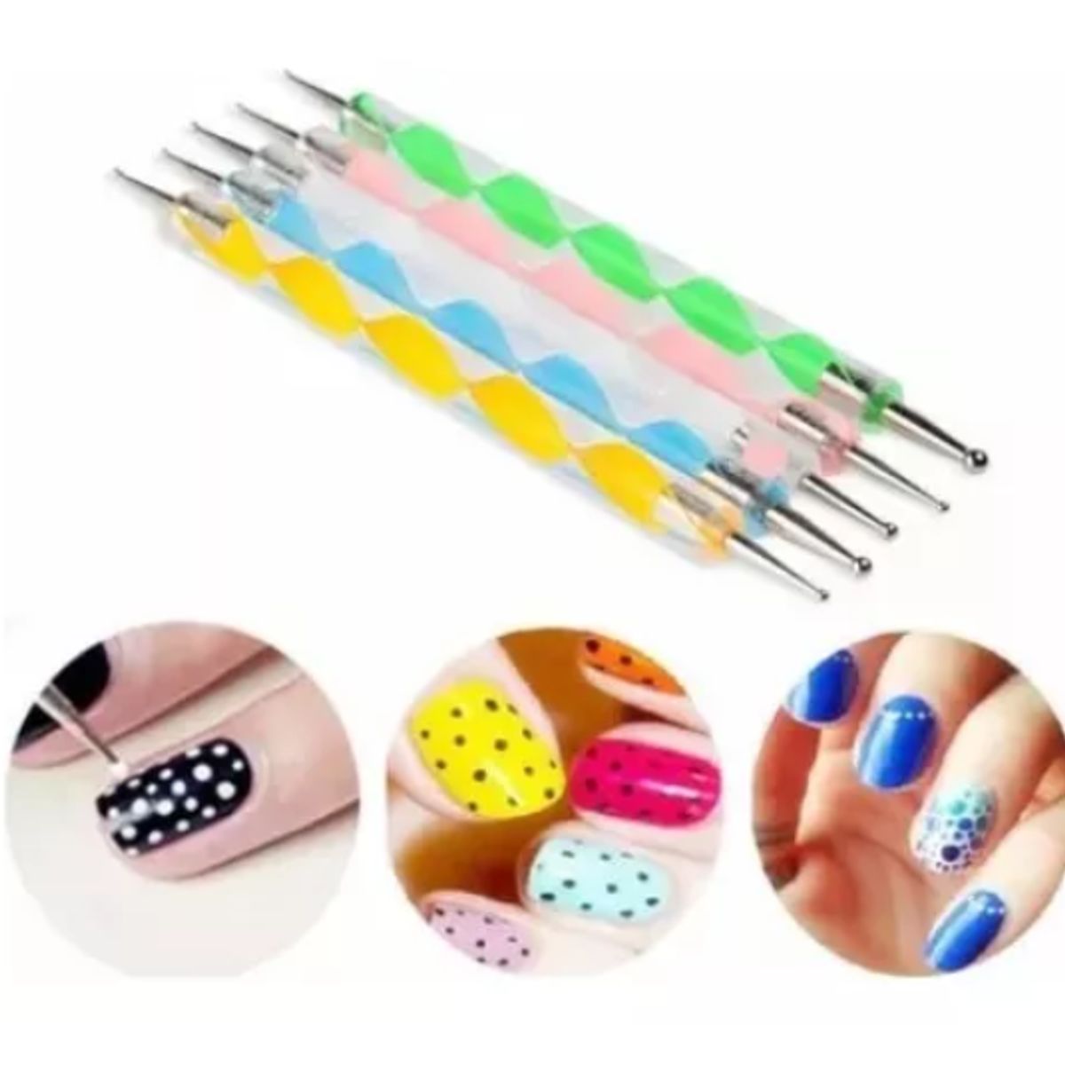 GENERICO - Set 5 Puntero Nail Art Profesional Para Manicure Uñas