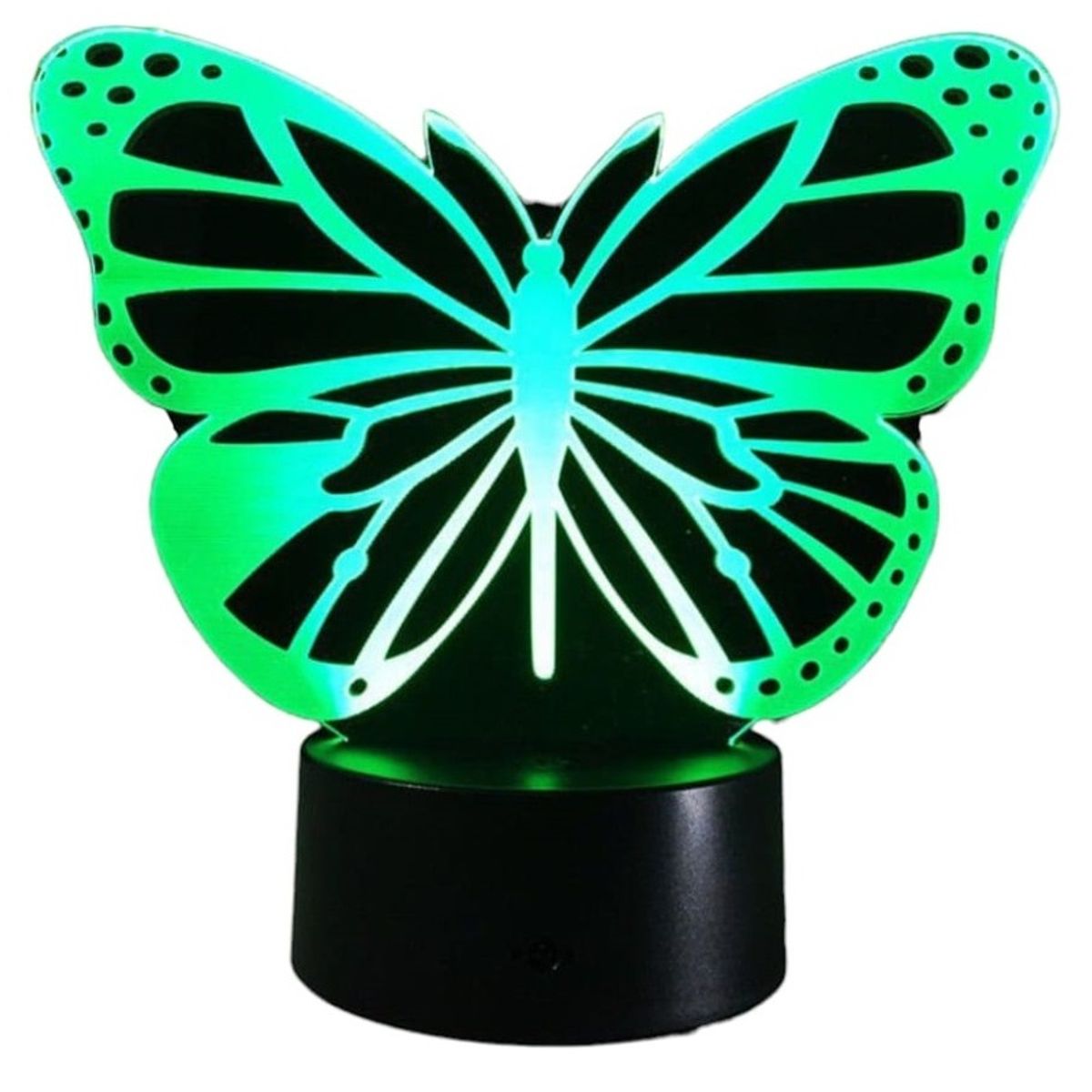GENERICO - Lampara ilusión 3D Mariposa De 7 Colores