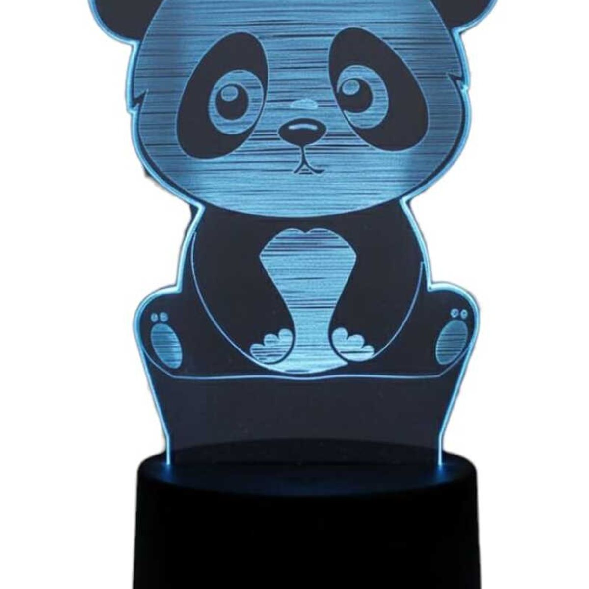 GENERICO - Lampara ilusión 3D Panda De 7 Colores