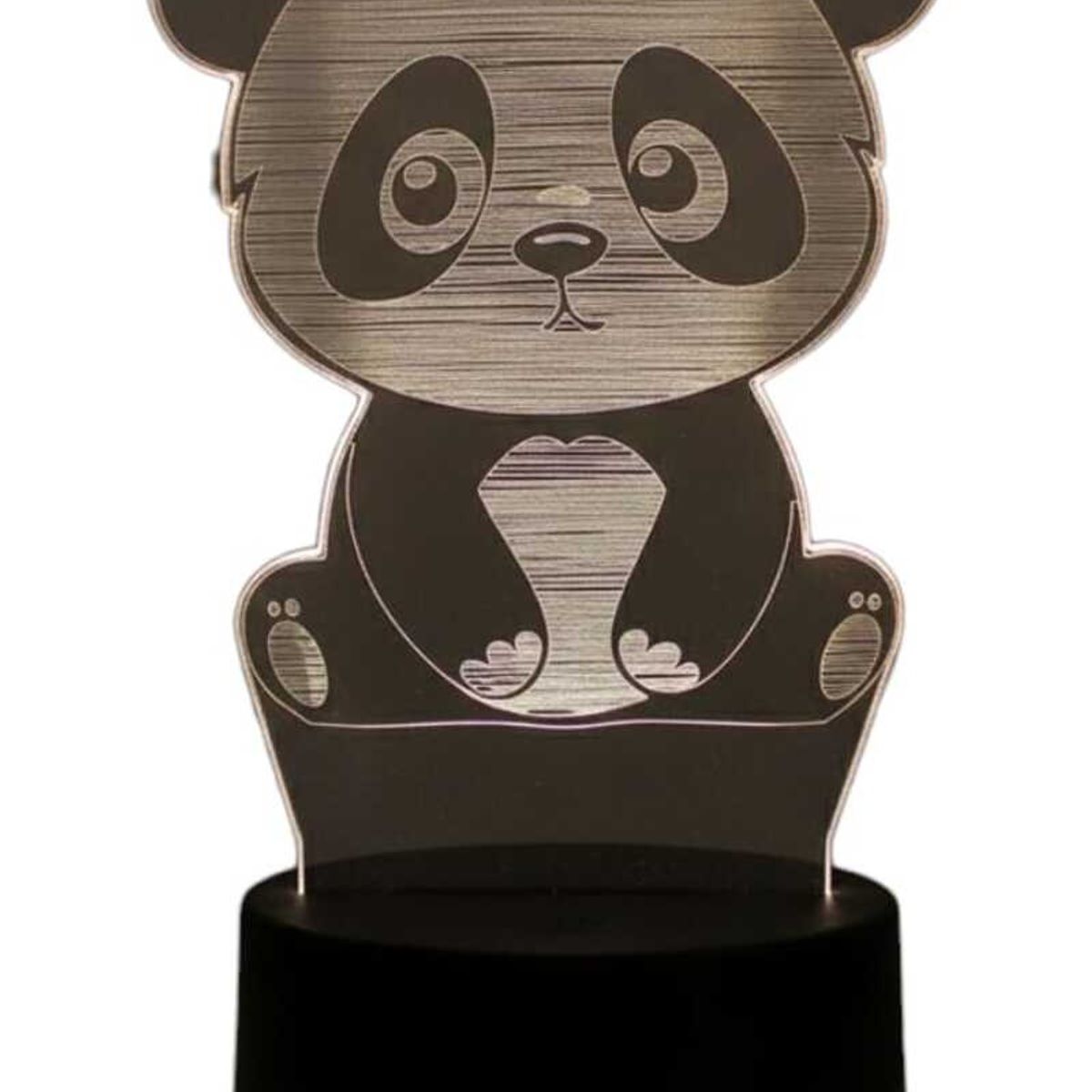 GENERICO - Lampara ilusión 3D Panda De 7 Colores