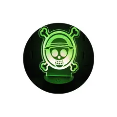 GENERICO - Lampara ilusión 3D One piece De 7 Colores