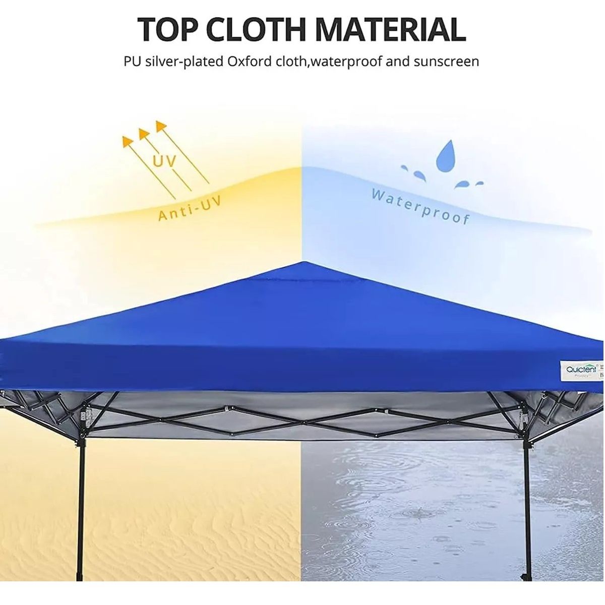GENERICO - Lona Repuesto Proteccion Uv Toldo 3x3 Carpa Techo Impermeable