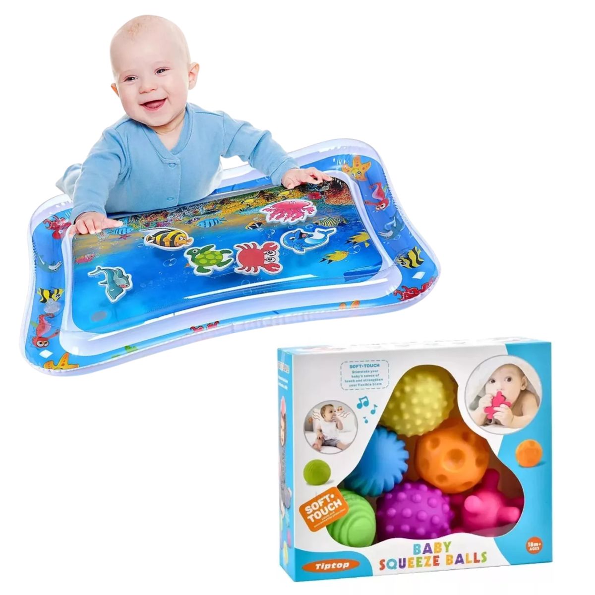 GENERICO - Alfombra Sensorial Para Bebe + Pack Pelotas Sensoriales