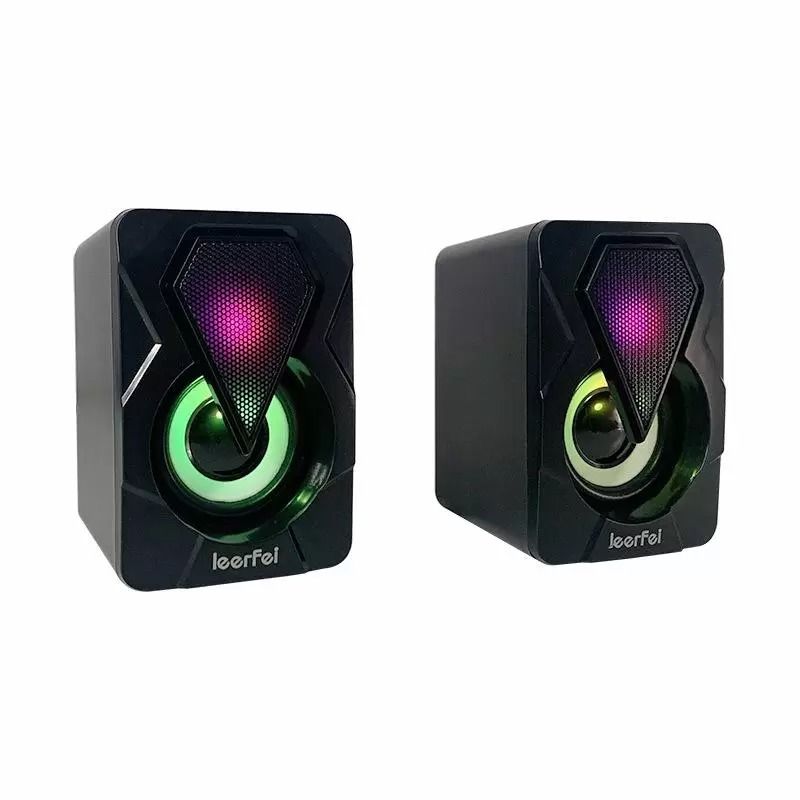 OEM - Parlante Speaker PC retroiluminado LED 2.0 Leerfei
