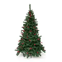 WAKESHOME - Árbol de Navidad con Guindas Piñas Decorado Adorno de Pascua 180m