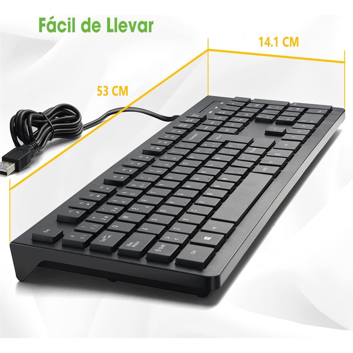 GENERICO - Teclado Con Cable Windows De 104 Teclas Plug And Play Usb