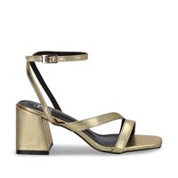 Sandalia Mujer Oro Taco 35132