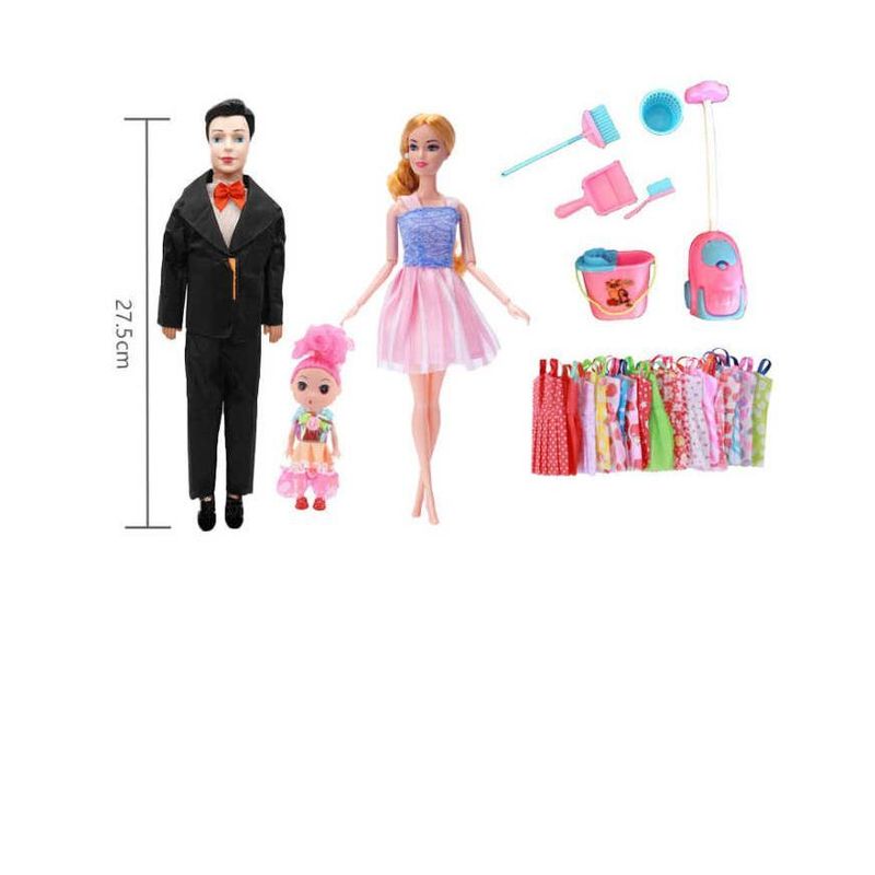 GENERICO - Muñeca Familia con  Accesorios