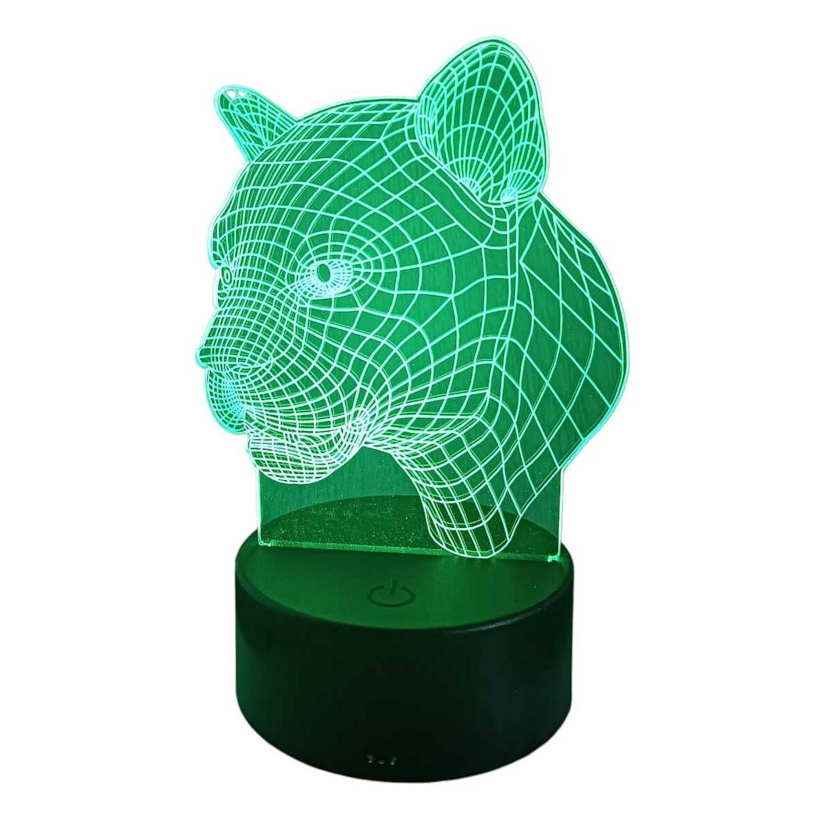 GENERICO - Lampara ilusión 3D Puma De 7 Colores