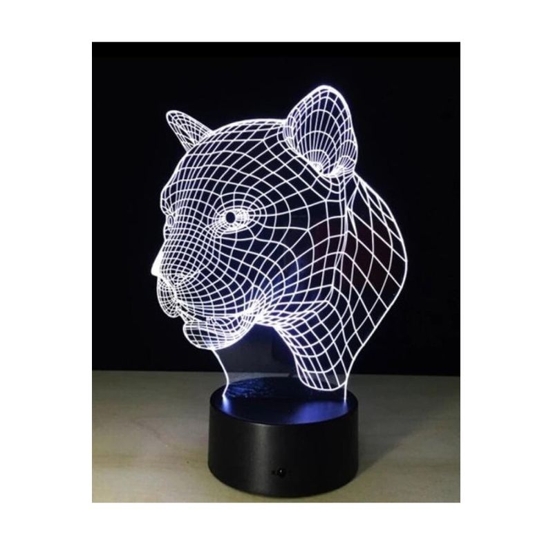 GENERICO - Lampara ilusión 3D Puma De 7 Colores